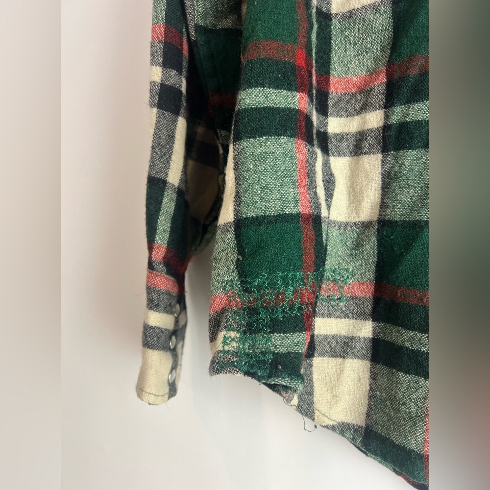 Vintage 70s Wool Plaid Lined Shirt Jacket Contender Brand Made in Korea | Size S - Picture 11 of 11